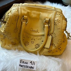 Coach Ashley Eyelet yellow Leather purse, No A1382-F21929